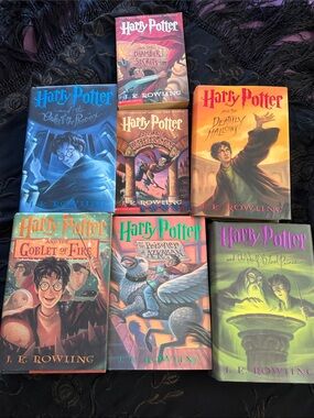 Harry Potter books 1 through 7 
J.K. Rowling